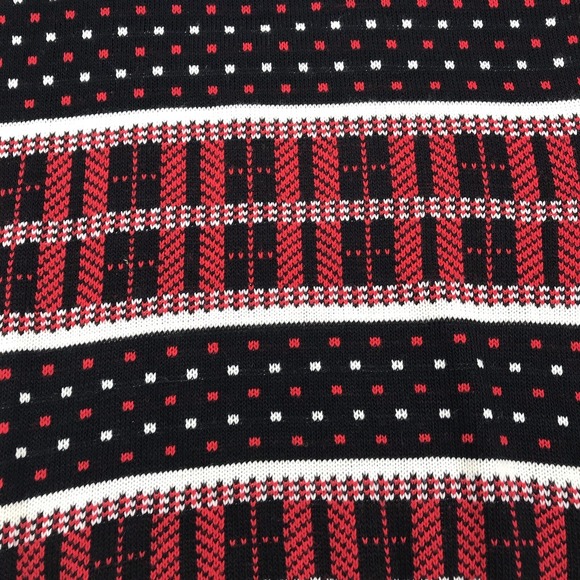 VTG AMERICAN PRIDE Sweater Men S Black Red Geometric ColorBlock 80s 90s MADE USA - Picture 6 of 16